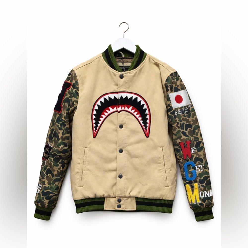 Hudson Outerwear We Killed Ape Jacket Men's Small S We Get Money Camo Varsity